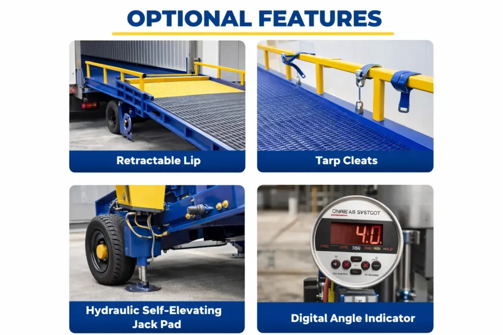 Optional features for loading ramps
