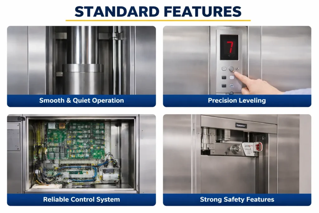 Standard features of hydraulic elevators